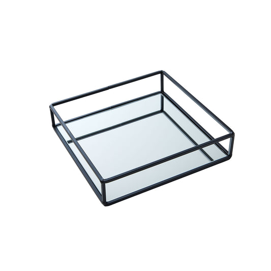 Square Mirror Tray Black