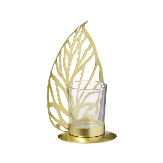 Golden Leaf Tealight Holder