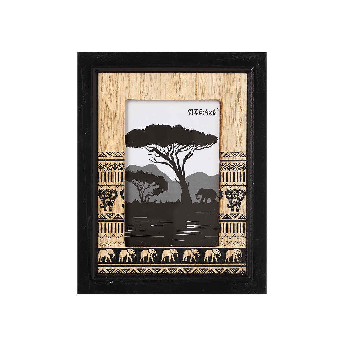 Tribe Photo Frame Black/White 4"x6"