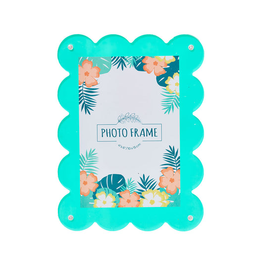 Scallop Photo Frame Pink/Aqua 4"x6"