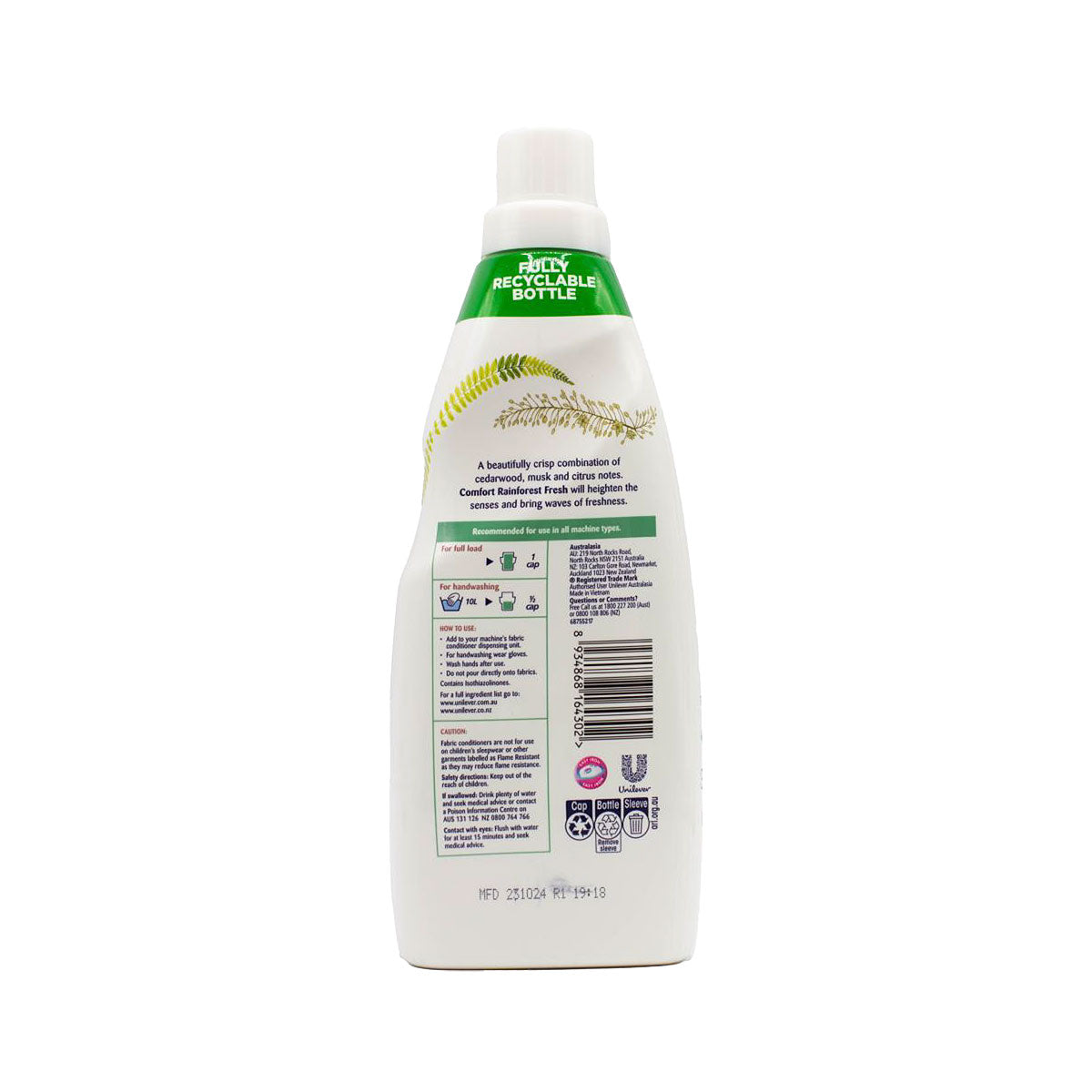 Comfort Fabric Conditioner Rainforest Fresh 900mL