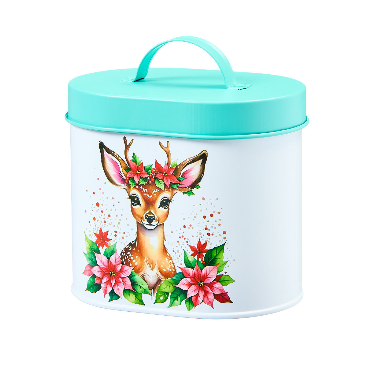 Christmas Oval Tin Canister