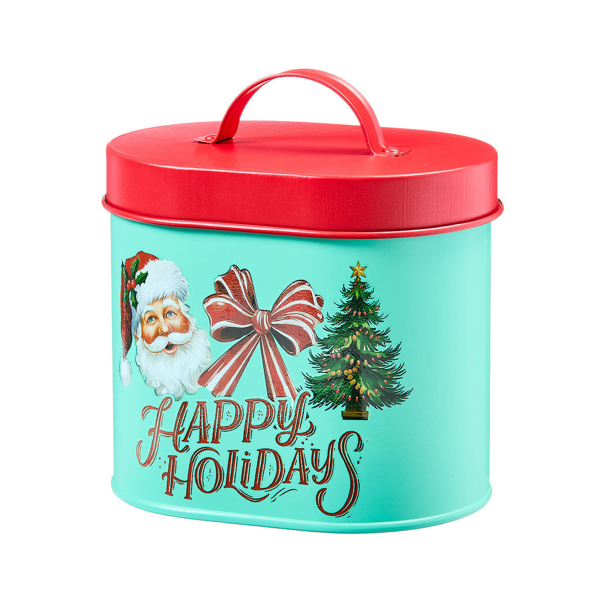 Christmas Oval Tin Canister