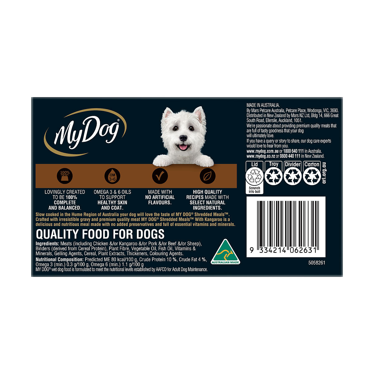 My Dog Shredded Meals Kangaroo 6x100g