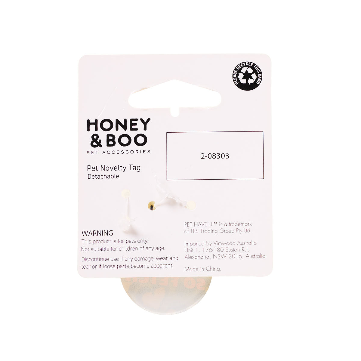 Honey & Boo Pet Tag Khaki Fetch