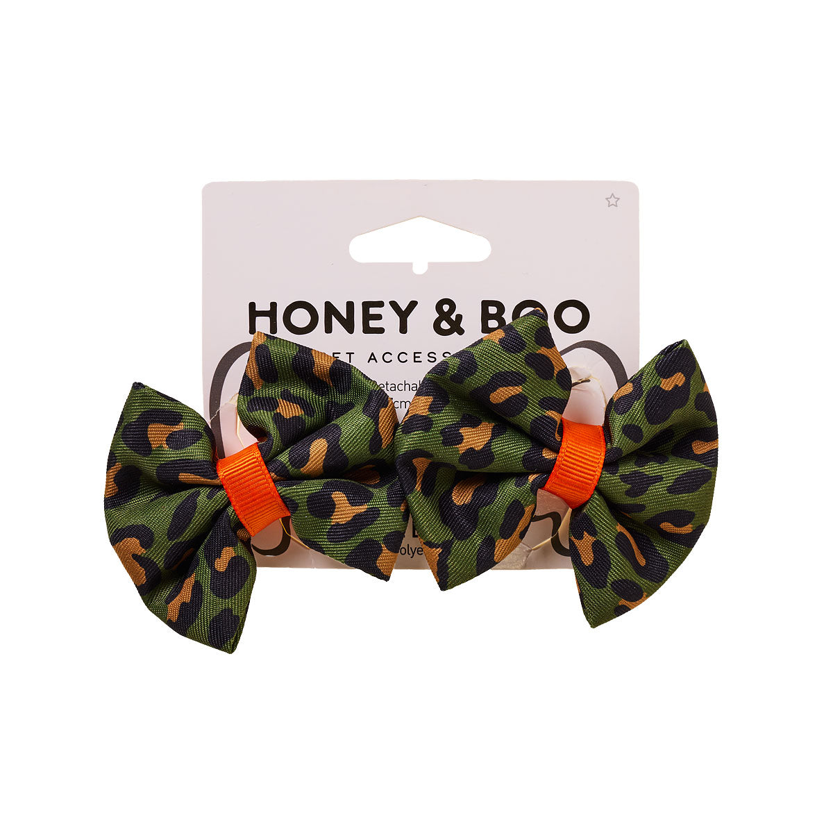 Honey & Boo Pet Bowclip Khaki 2pk