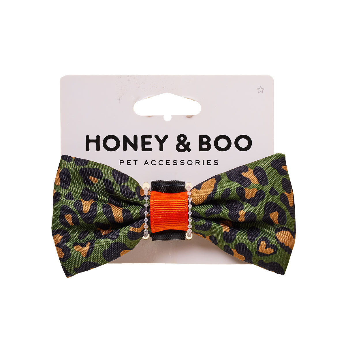 Honey & Boo Pet Bow Khaki Print