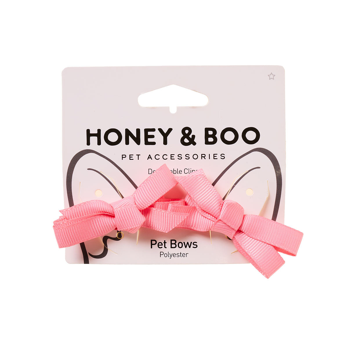 Honey & Boo Pet Bowclip Pink 2pk