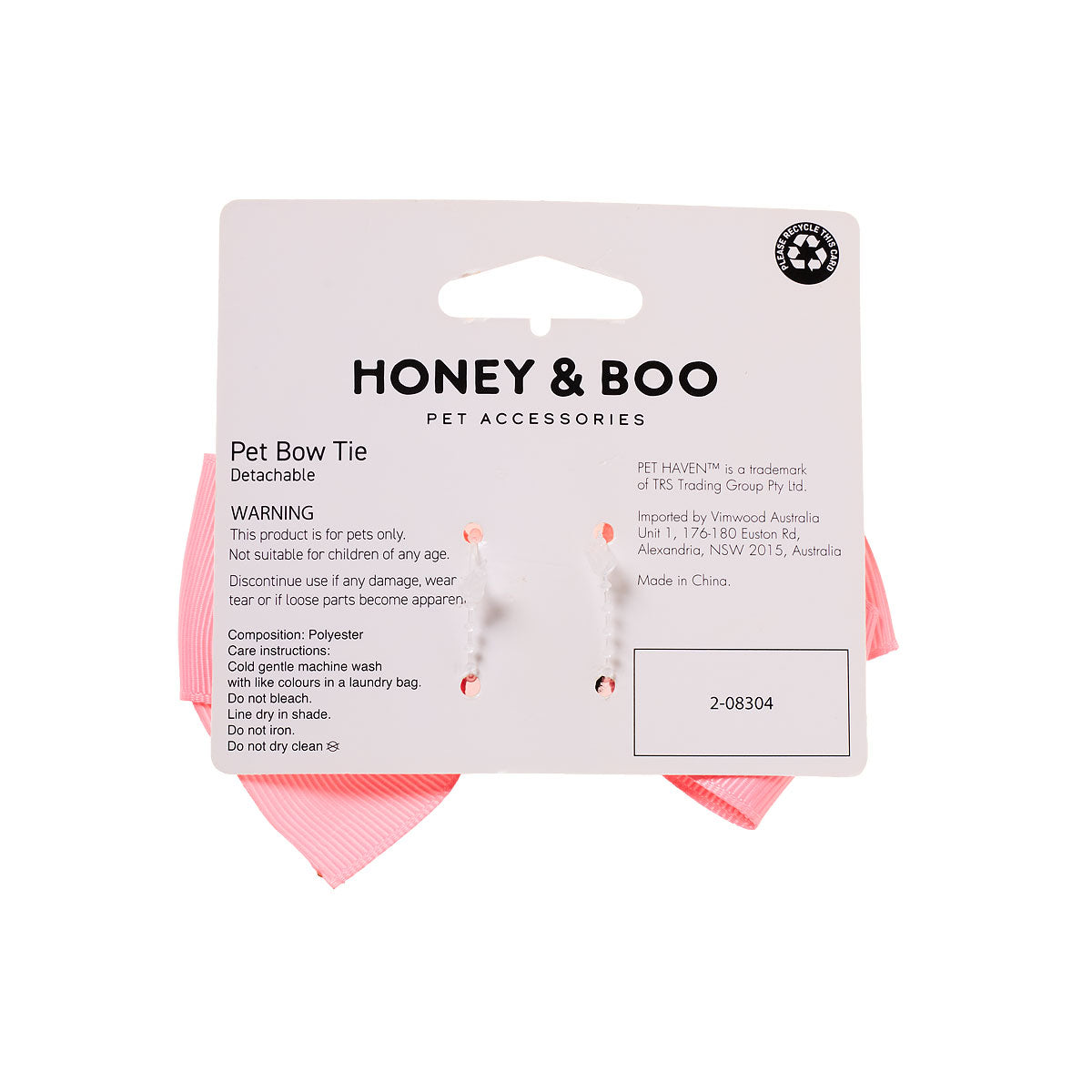 Honey & Boo Pet Bow Pink Tulle