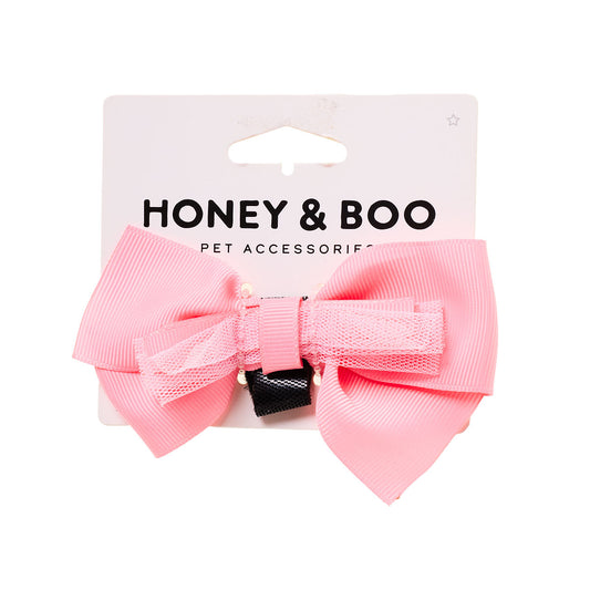 Honey & Boo Pet Bow Pink Tulle