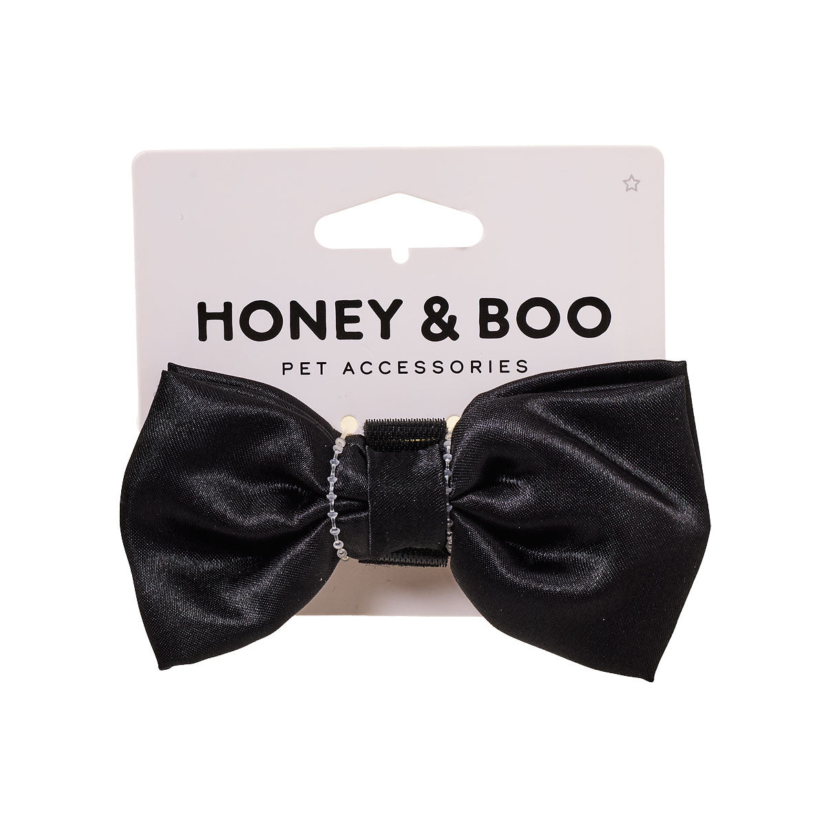 Honey & Boo Pet Bow Black Satin