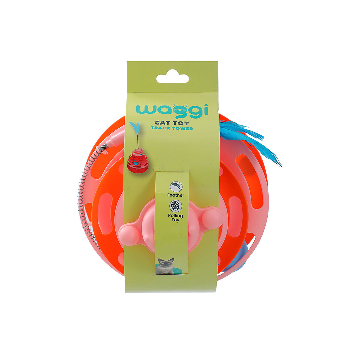 Waggi Cat Track Tower with Feather Assorted