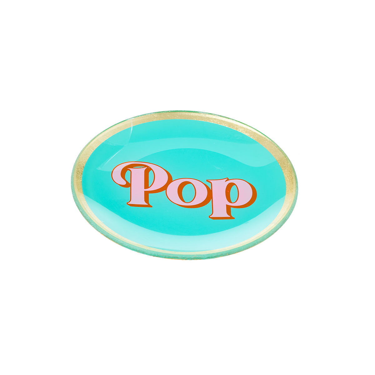 Round Glass Slogan Plate Assorted