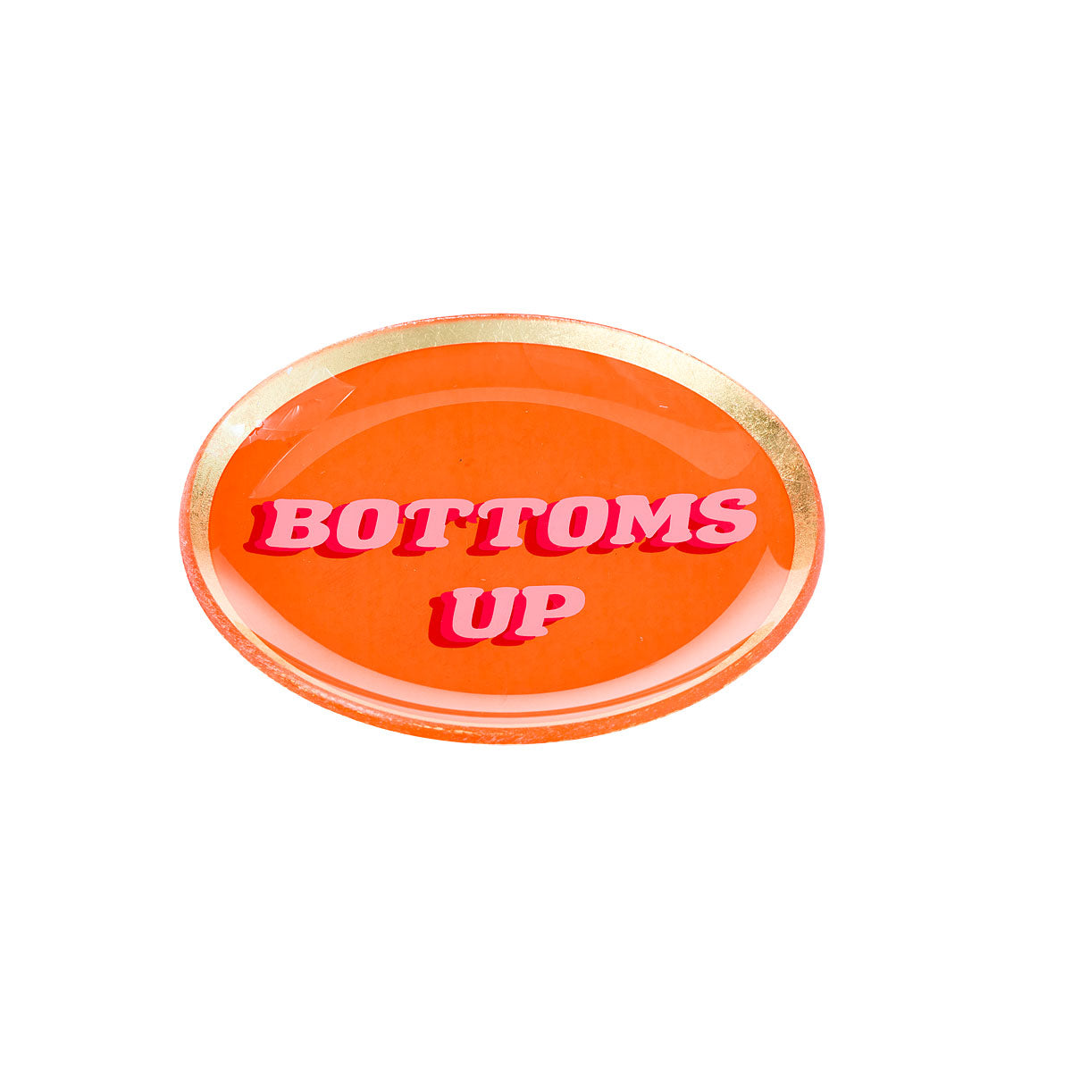 Round Glass Slogan Plate Assorted