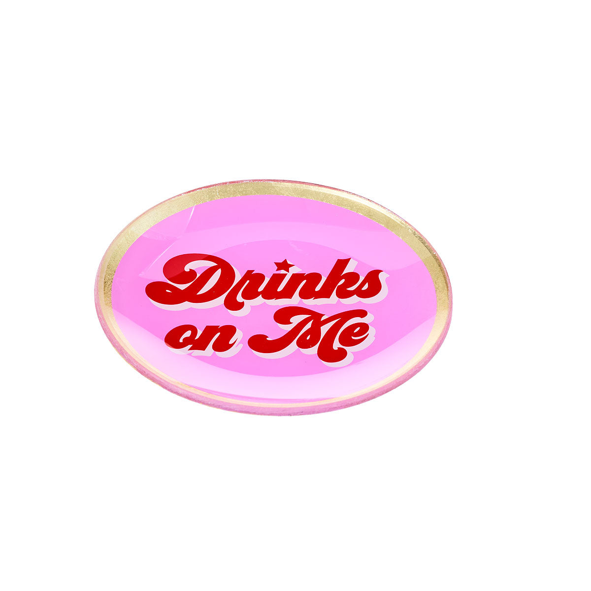Round Glass Slogan Plate Assorted