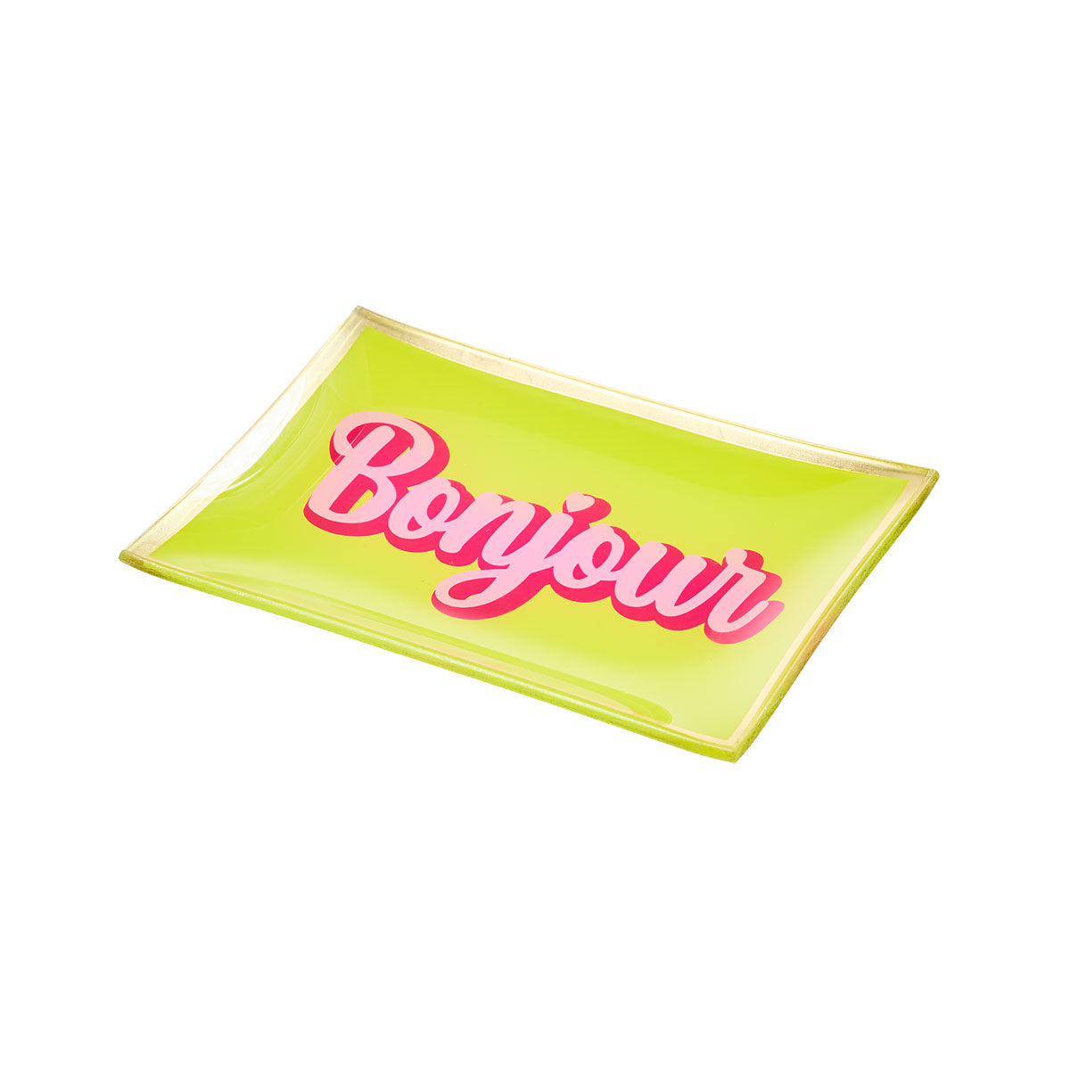 Square Glass Slogan Plate Assorted