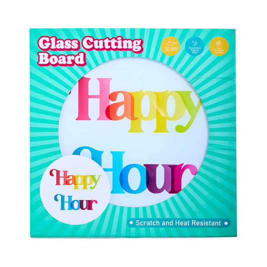 Party Round Glass Cutting Board