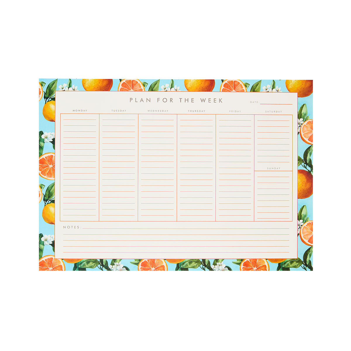 B4 Weekly Planner Citrus 50 Sheets