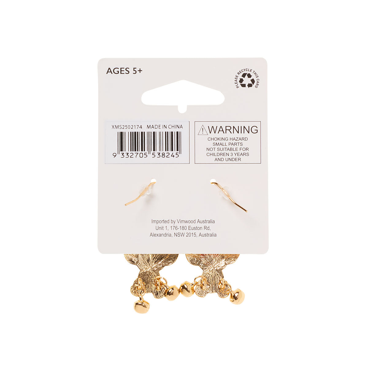 Christmas Earrings Drop Koala Bell