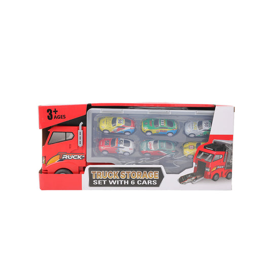 Truck Storage Set With 6 Cars