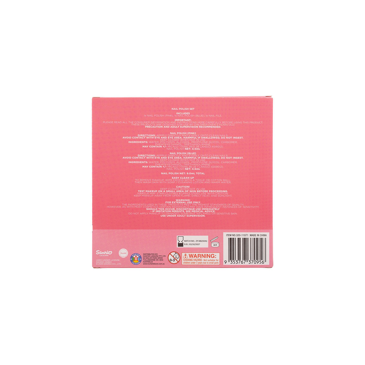 Hello Kitty Nail Polish 3D Box Assorted