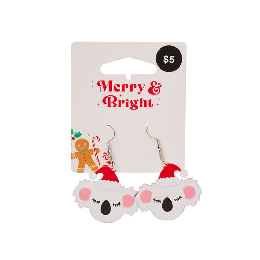 Christmas Earrings Mirror Koala