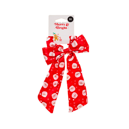 Christmas Scrunchie Bow Tail