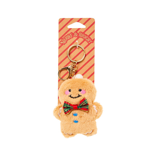 Christmas Fluffy Gingerbread Keyring
