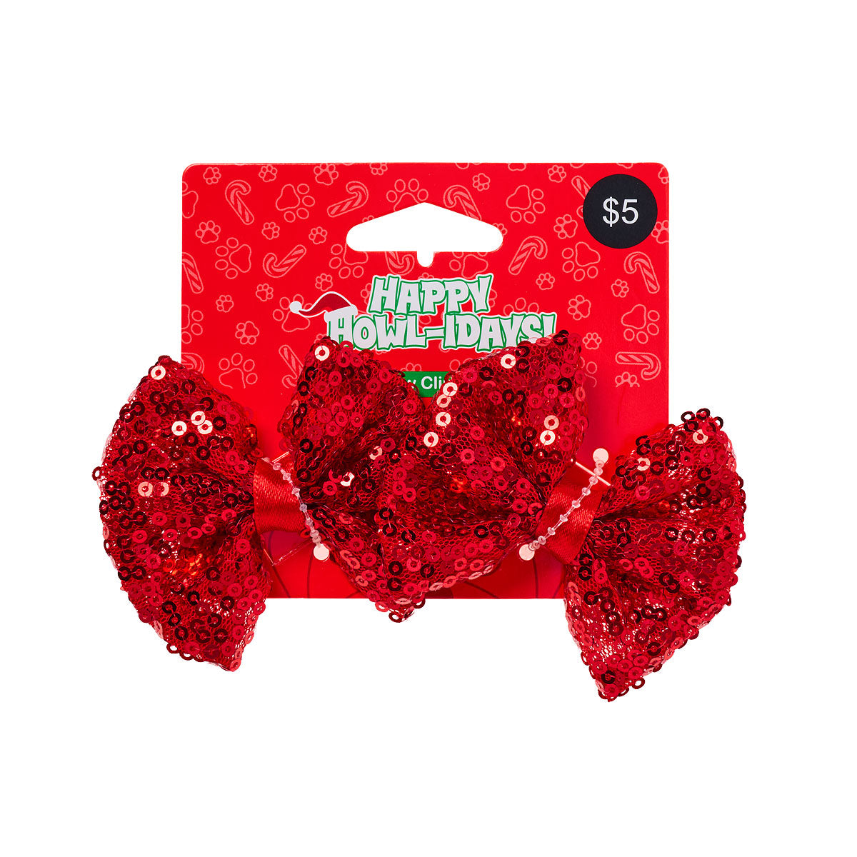 Christmas Pet Bow Clip Red 2pk