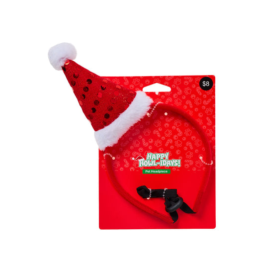 Christmas Pet Novelty Alice Band Santa Hat