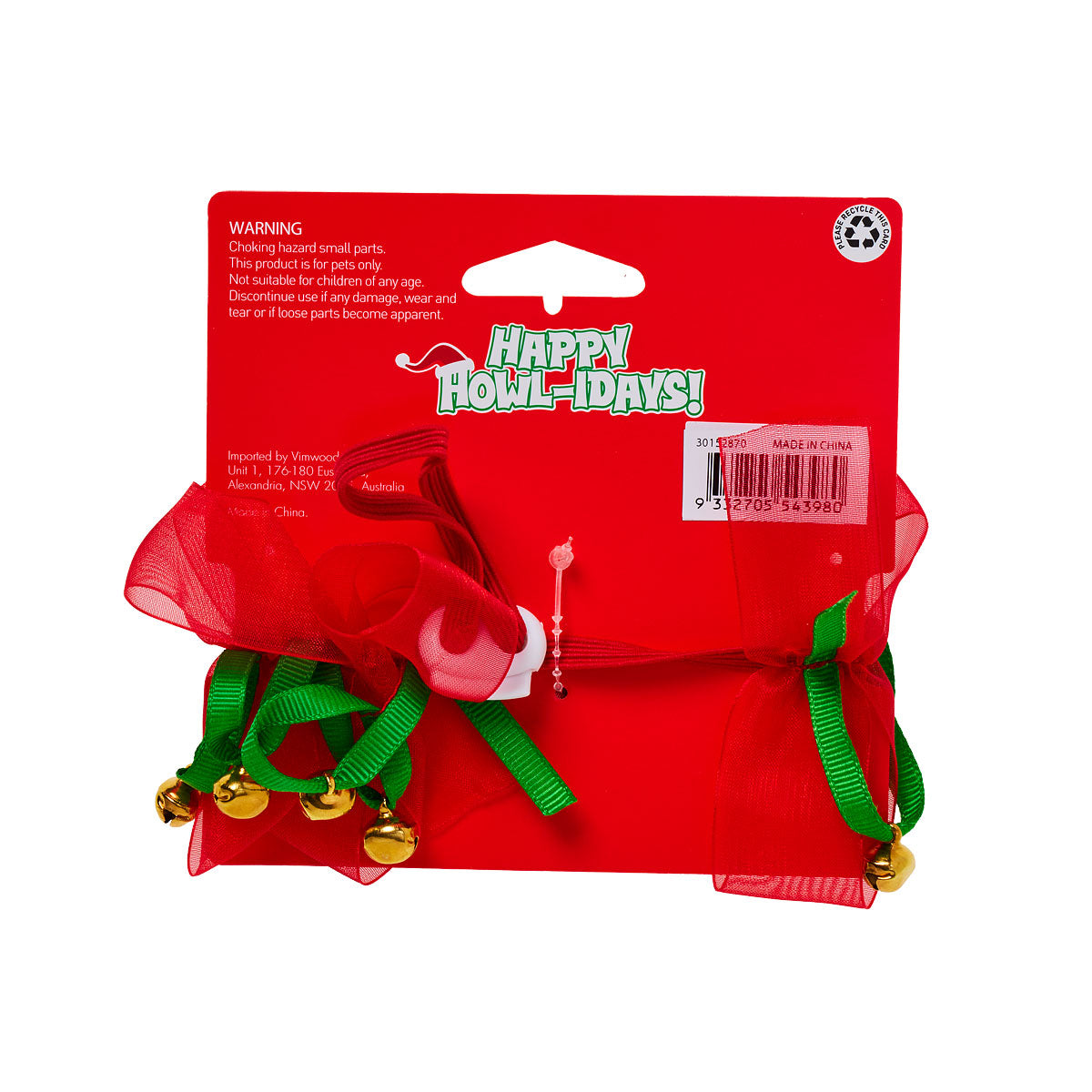 Christmas Pet Novelty Collar Red Tulle