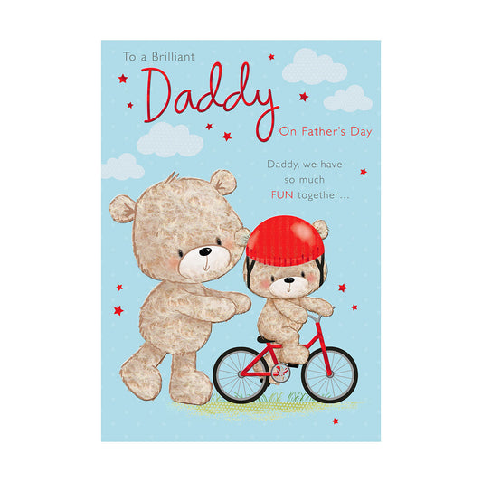 Father's Day Card Daddy Bear On A Bike