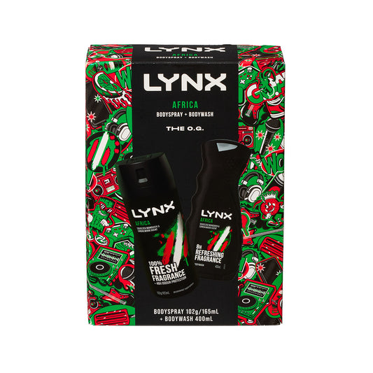 Lynx Africa Duo Men's Gift Set Body Spray/Body Wash