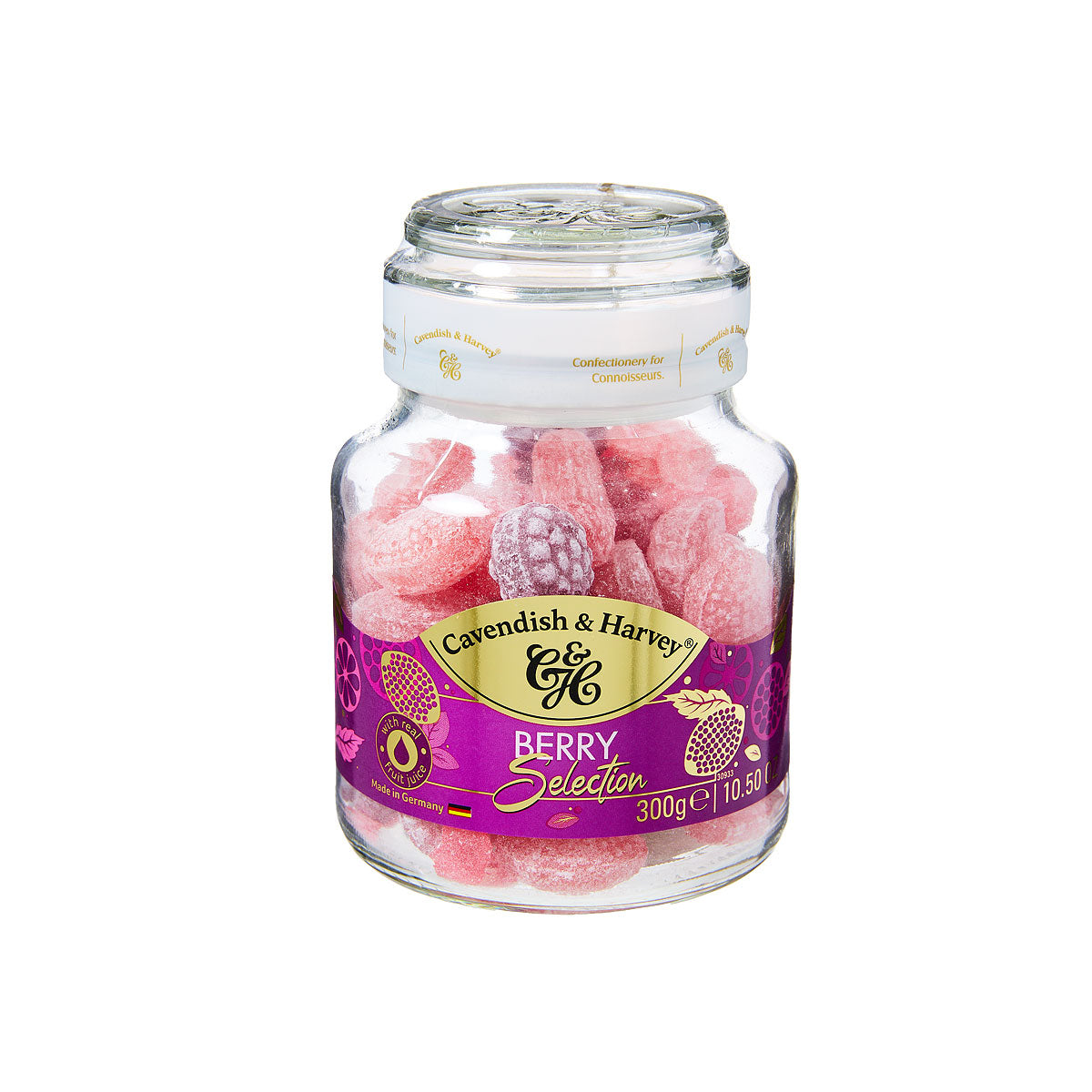 Cavendish & Harvey Glass jar Berry 300g