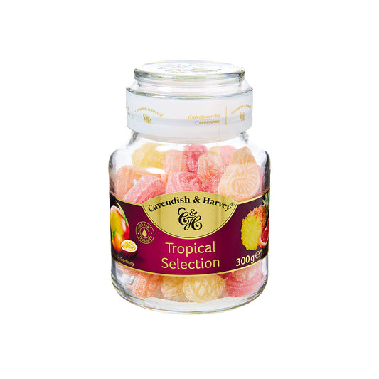 Cavendish & Harvey Glass jar Tropical 300g