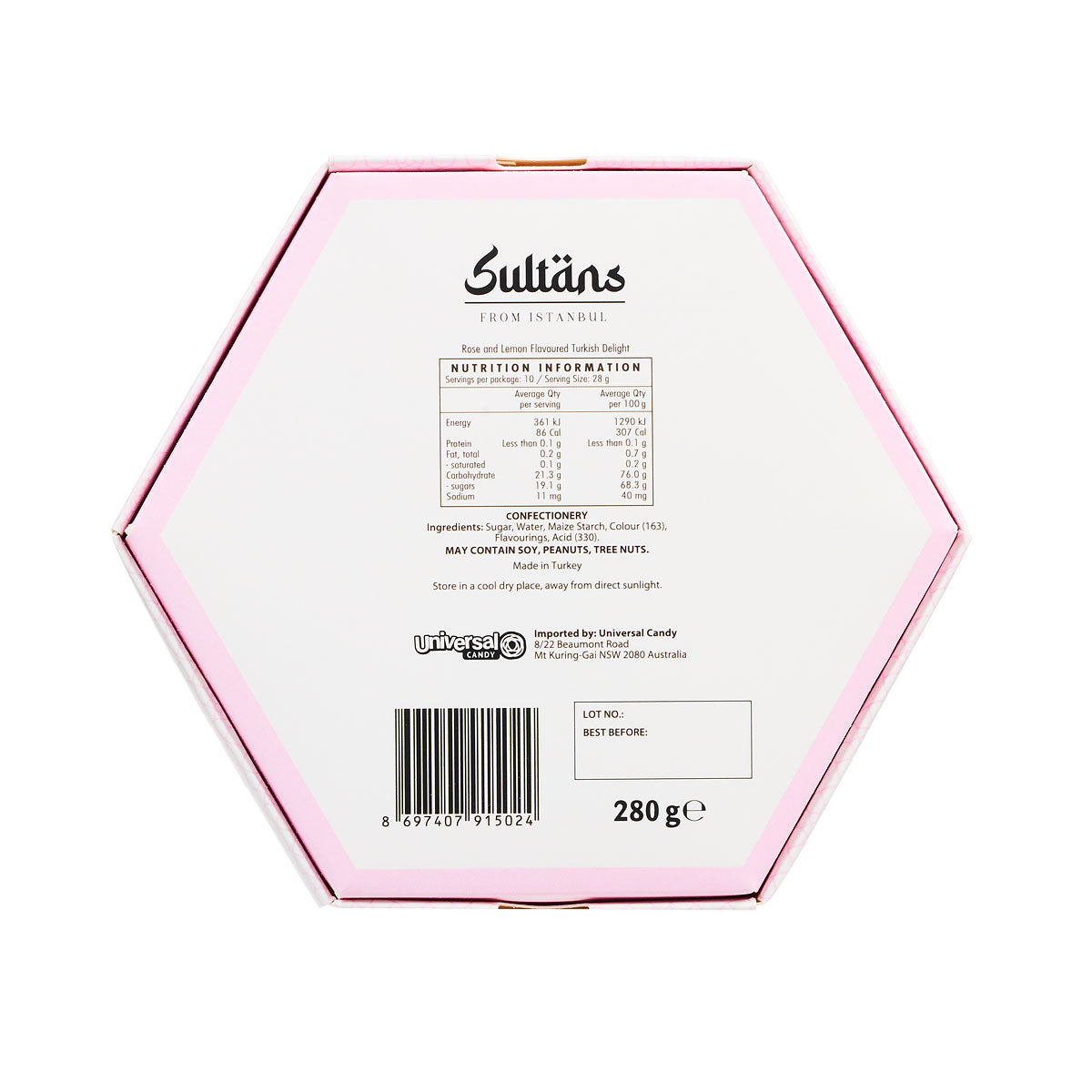 Turkish Delight Rose & Lemon 280g