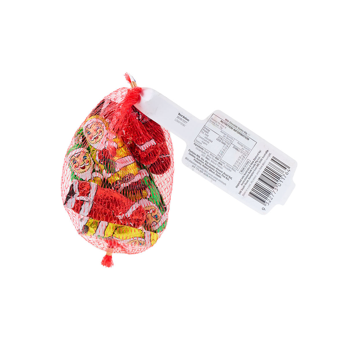 Milk Chocolate Santas in Mesh Bag 60g