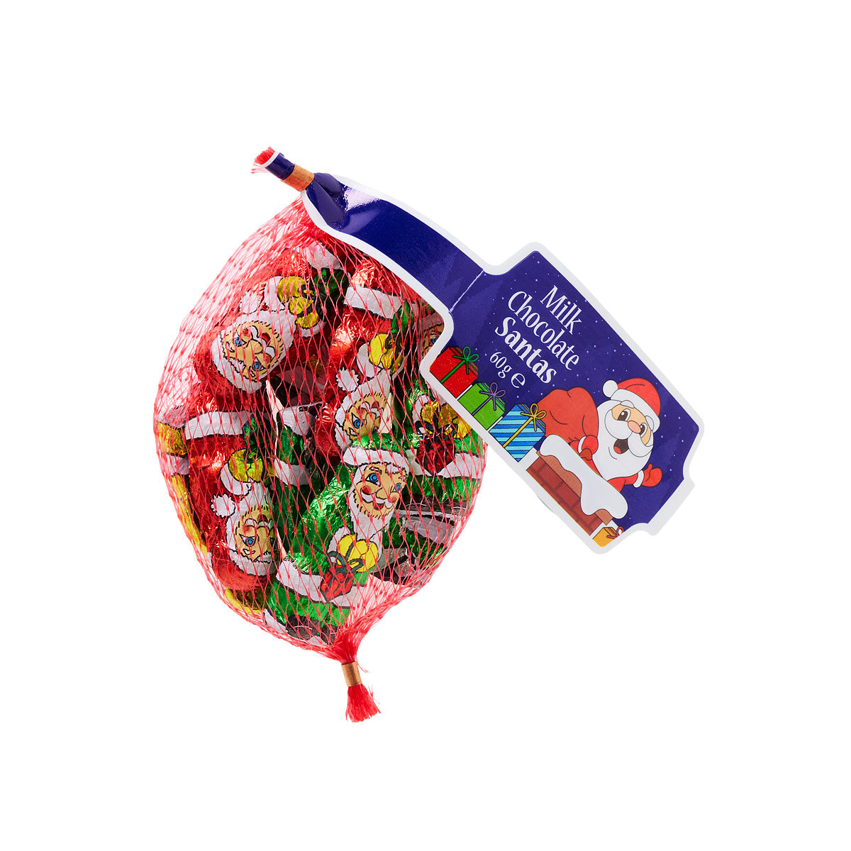 Milk Chocolate Santas in Mesh Bag 60g