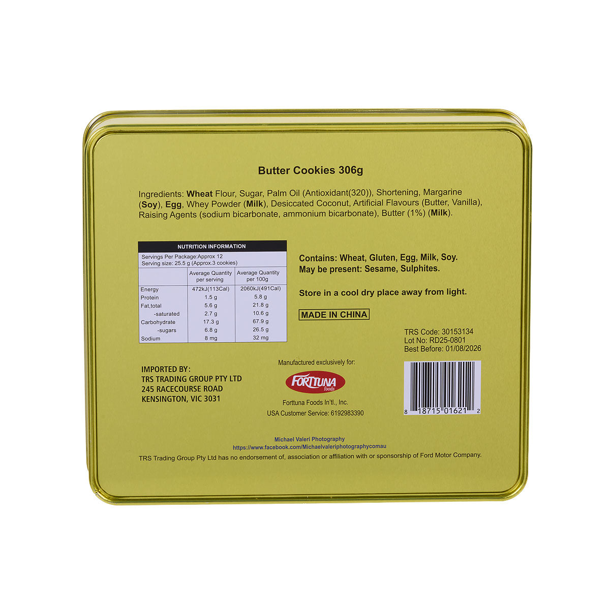 Car Tin With Butter Cookies 306g