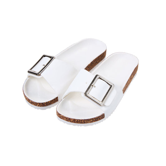 Women's Single Strap Cork White Medium