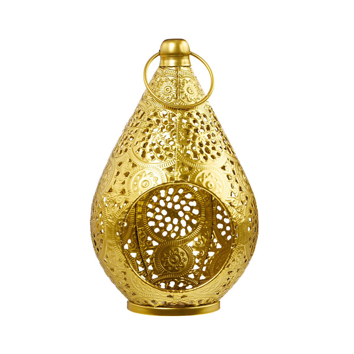 Tin Teardrop Candle Holder Gold