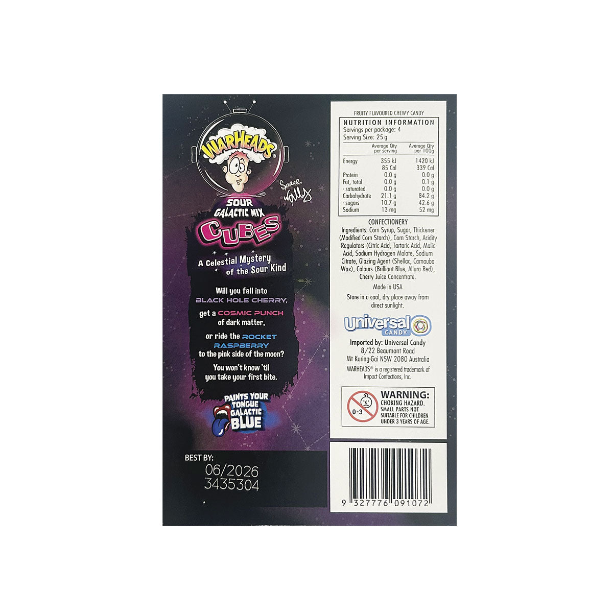 Warheads Galactic Cubes 99g