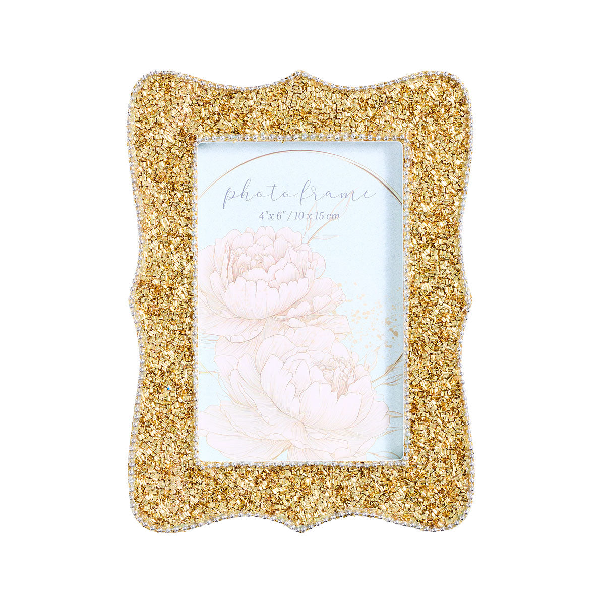 Photo Frame Sparkle Bead Silver/Gold 5x7''
