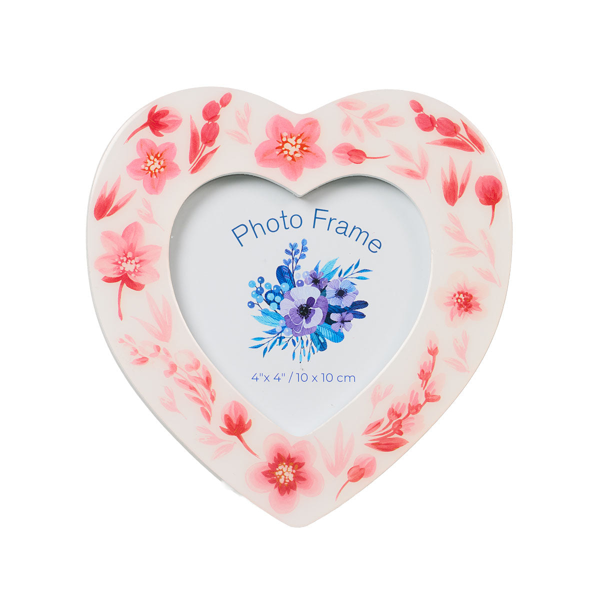 Heart Floral Print Photo Frame