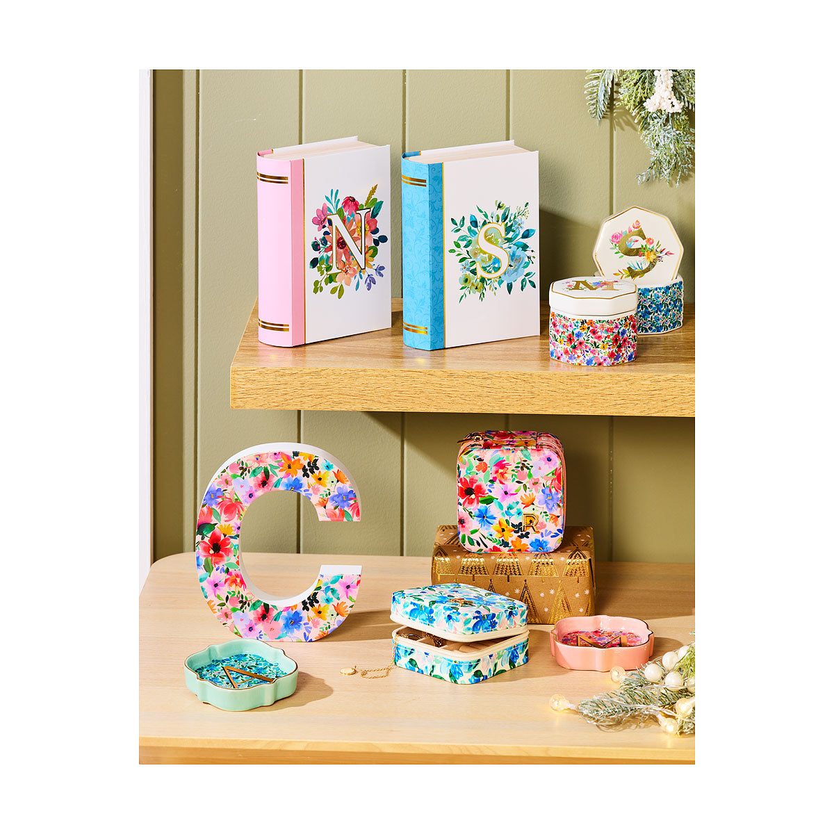 Mock Book Floral Monogram Assorted