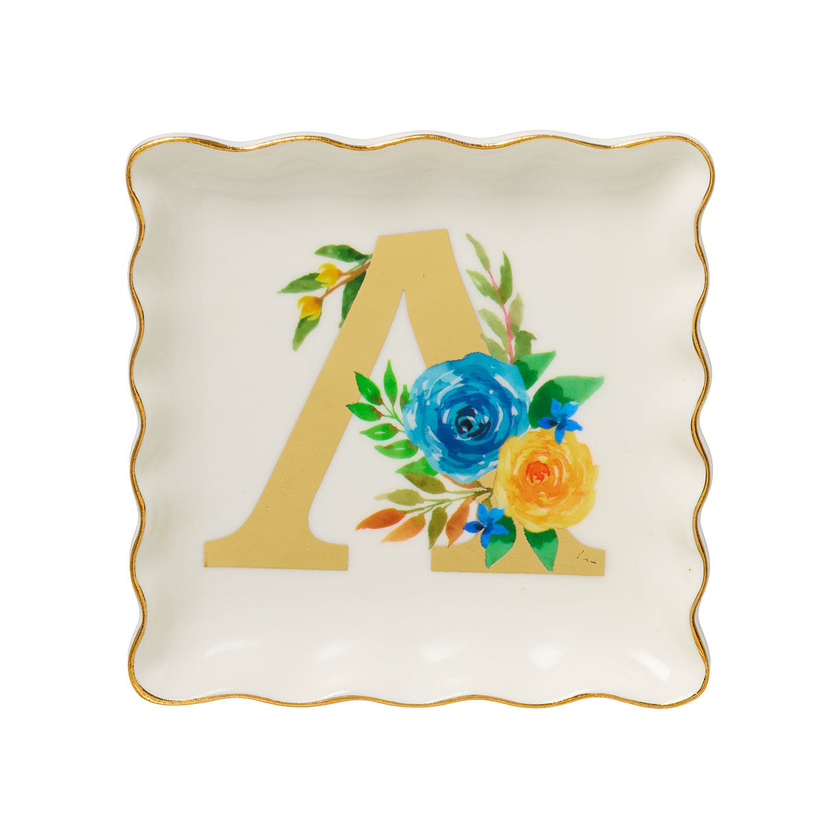 Floral Monogram Trinket Dish Assorted