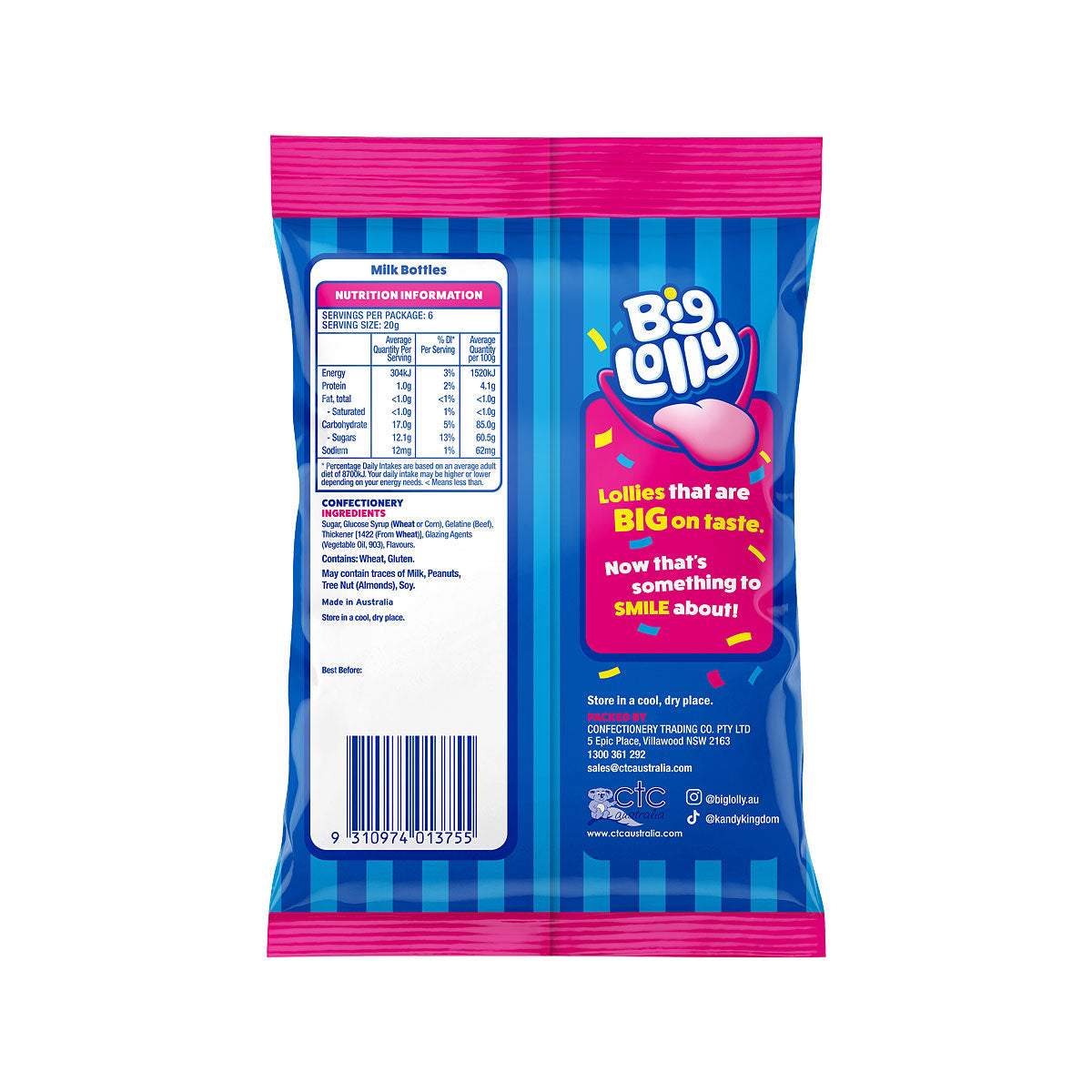 Big Lolly Milk Bottles 120g