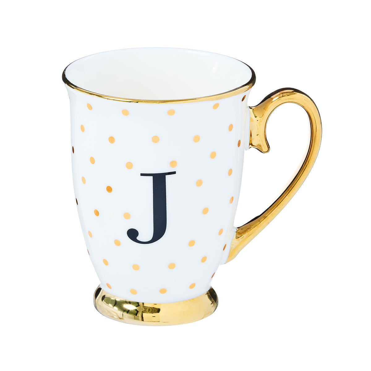 Mug Gold Polka Monogram M/J/A
