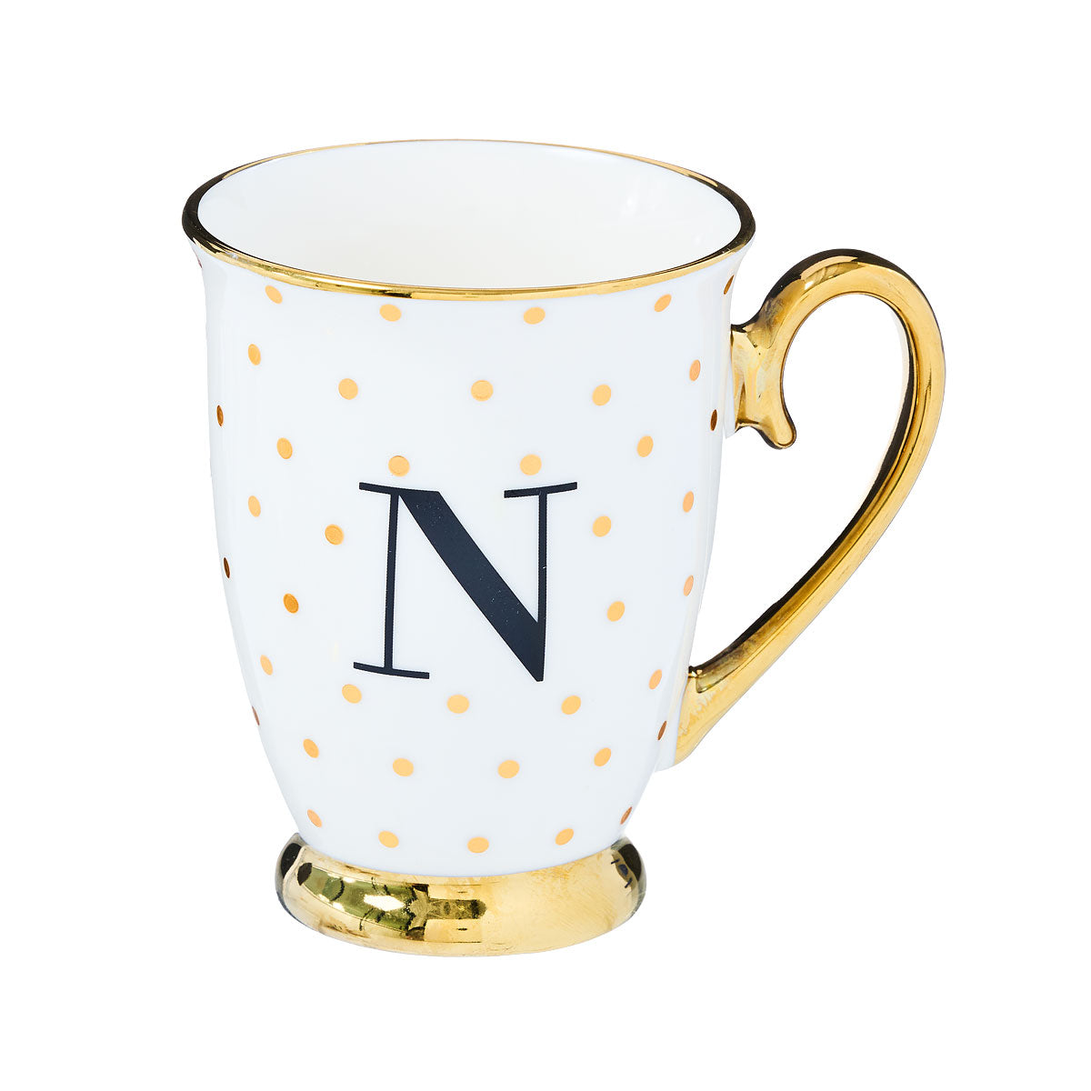Mug Gold Polka Monogram K/H/N