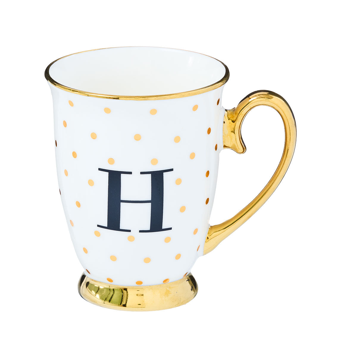 Mug Gold Polka Monogram K/H/N